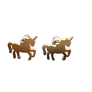 🍭4/$20 Gold tone unicorn post earrings